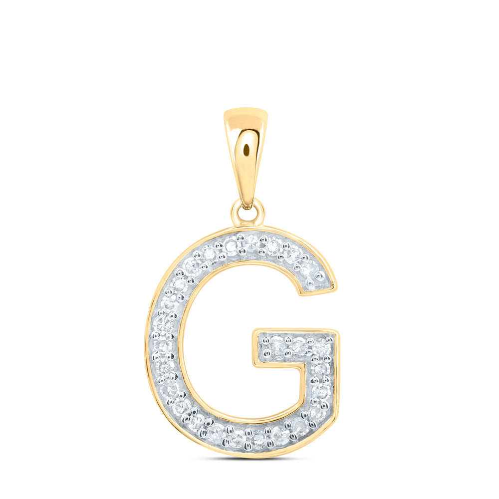 10Kt Gold 1/10Ctw-Dia P1 Gift Initial G" Pendant"