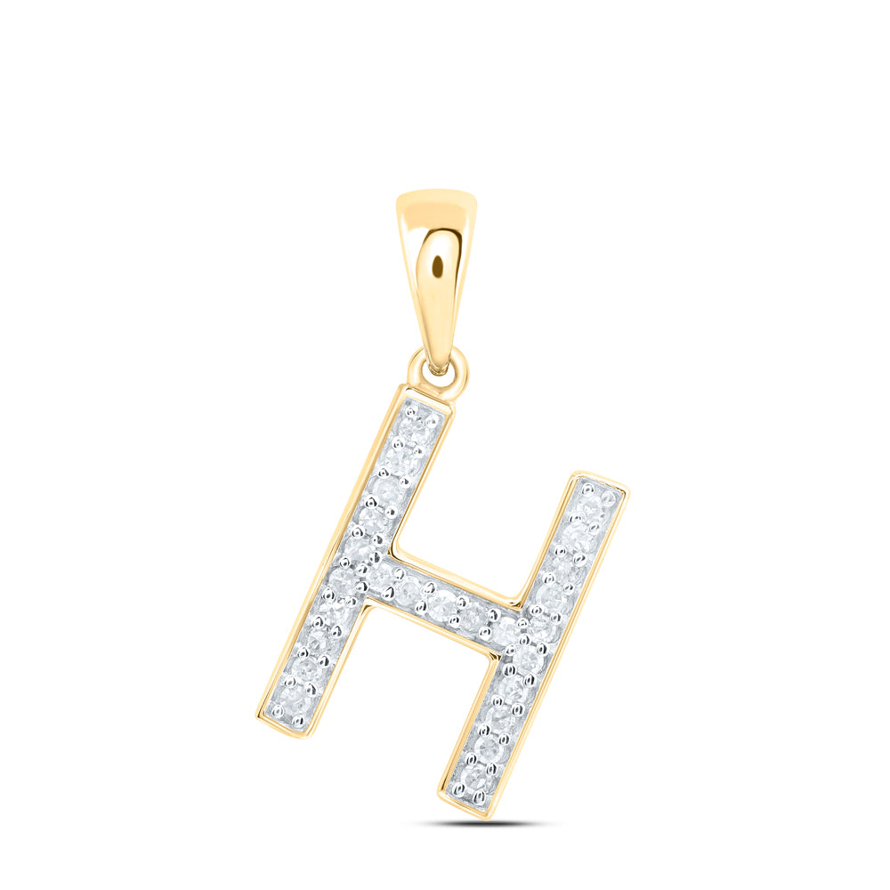 10Kt Gold 1/10Ctw-Dia P1 Gift Initial H" Pendant"