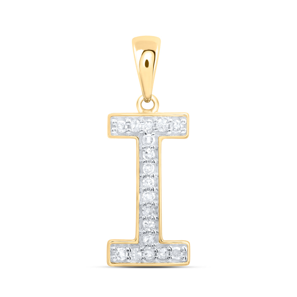 10Kt Gold 1/12Ctw-Dia P1 Gift Initial I" Pendant"