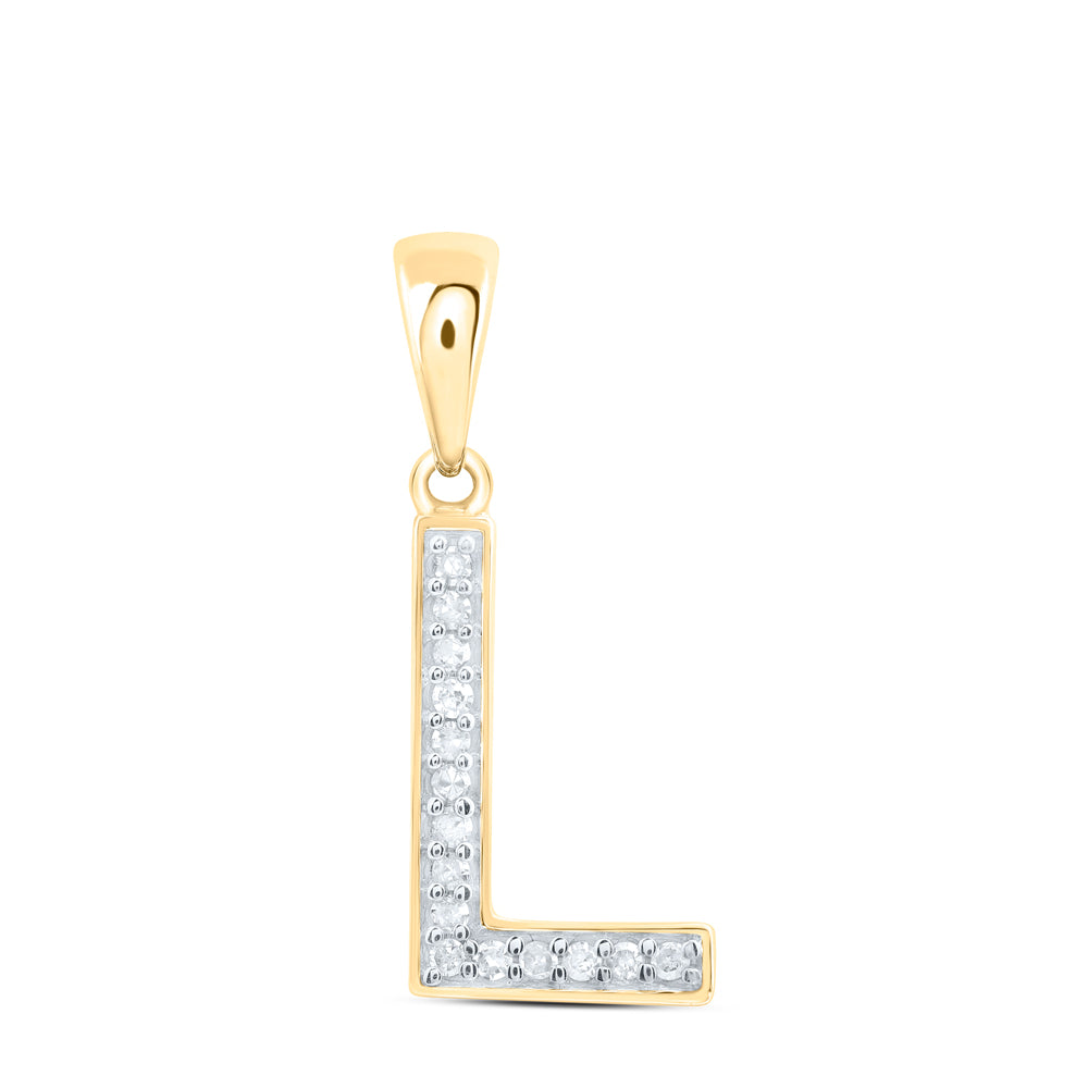 10Kt Gold 1/20Ctw-Dia P1 Gift Initial L" Pendant"