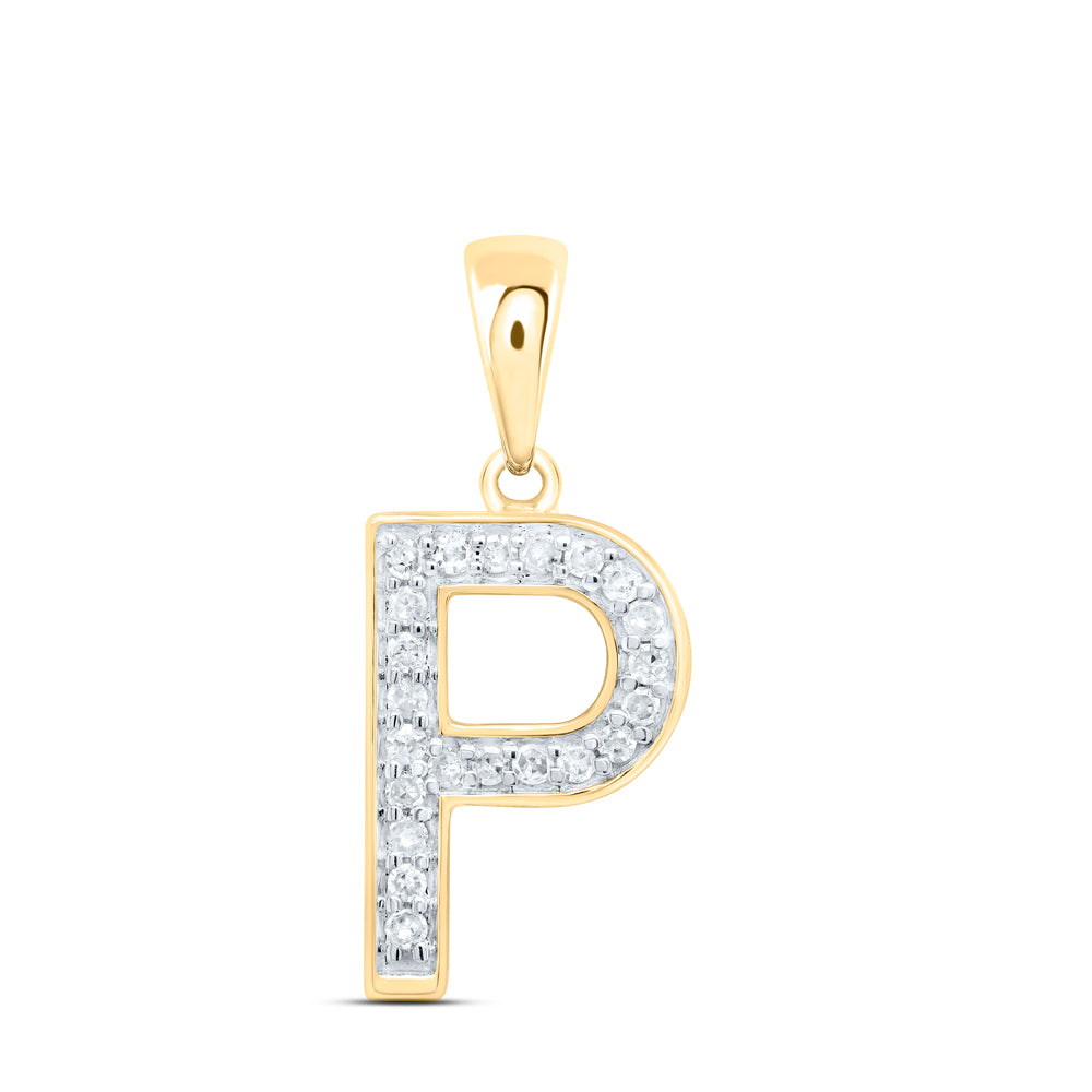 10Kt Gold 1/10Ctw-Dia P1 Gift Initial P" Pendant"