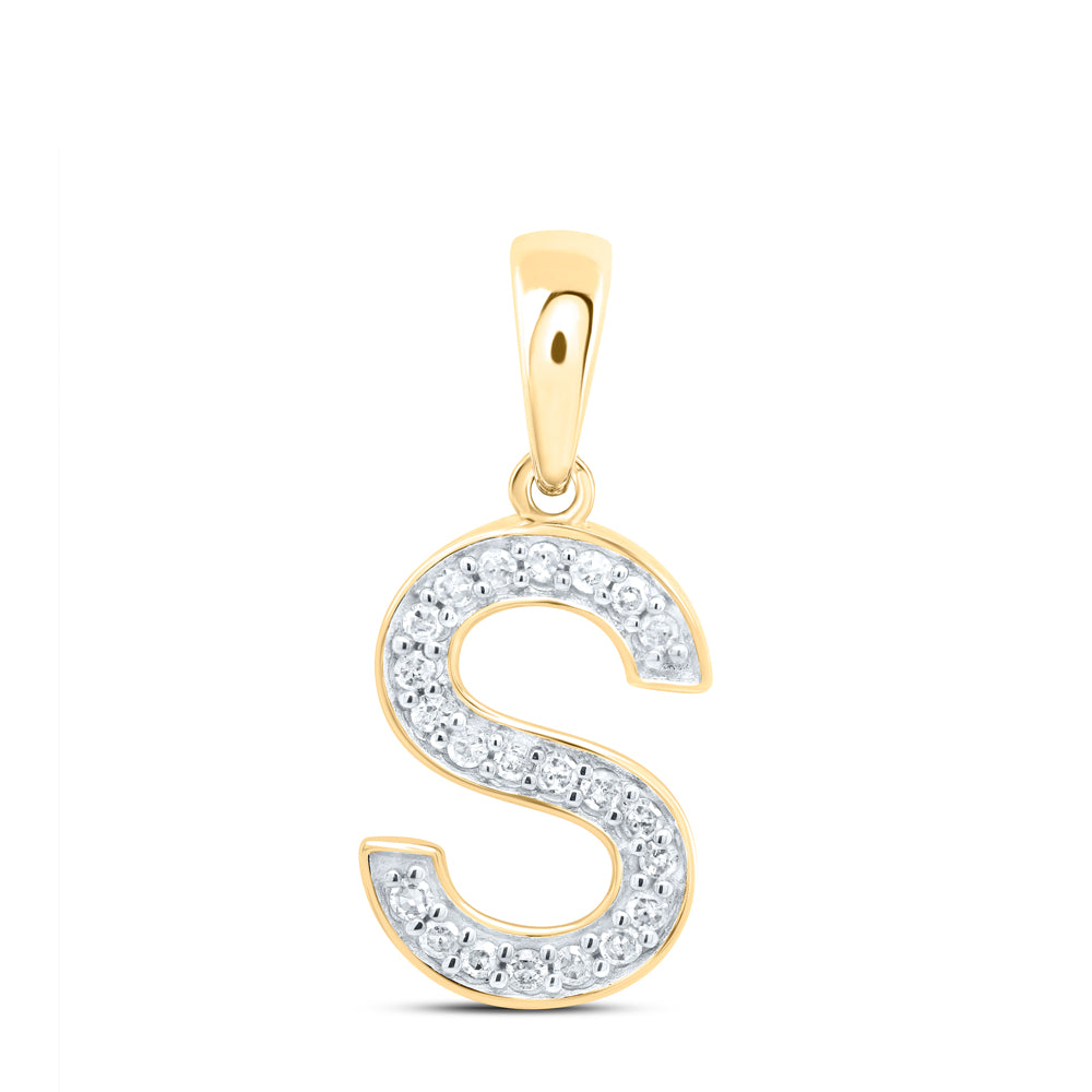 10Kt Gold 1/10Ctw-Dia P1 Gift Initial S" Pendant"