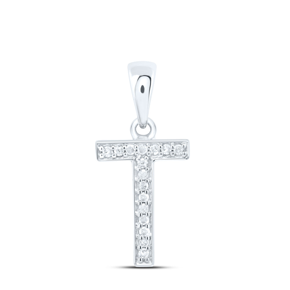 10Kt Gold 1/20Ctw-Dia P1 Gift Initial T" Pendant"