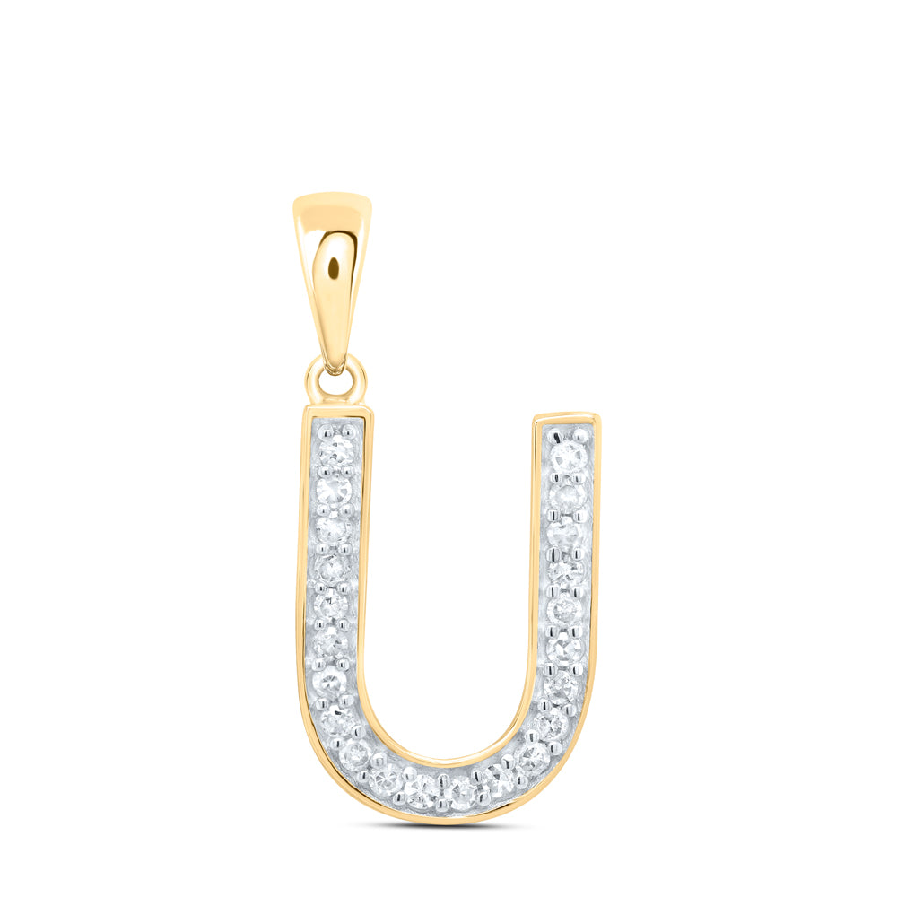 10Kt Gold 1/10Ctw-Dia P1 Gift Initial U" Pendant"