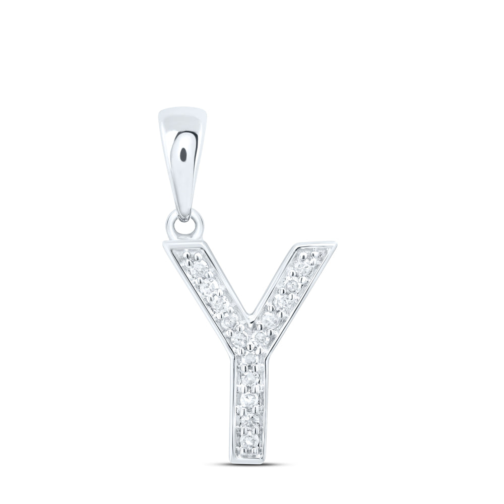 1/20Ctw-Nat Dia P1 Gift Initial "Y" Pendant (0.57 grams)