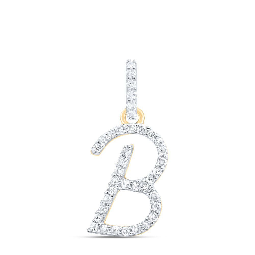 10Kt Gold 1/6Ctw-Dia P1 Gift Initial B" Pendant"