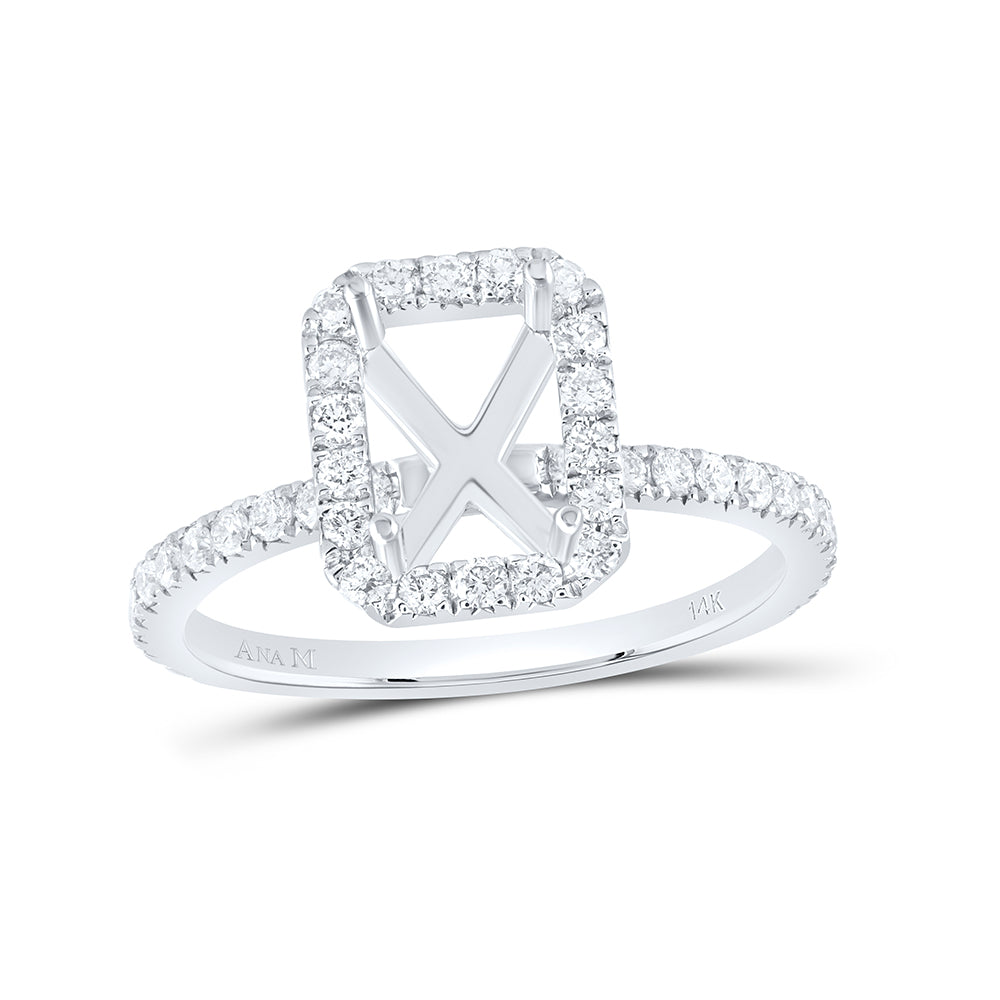 5/8Ctw-Nat Diamond Ana M 1 1/2Ct-Cem Semi-Mount Single Halo Bridal Ring (2.59 grams)