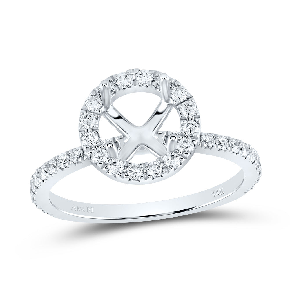 1/2Ctw-Nat Dia Ana M 1 1/2Ct-Crd Semi-Mount Single Halo Bridal Ring (2.55 grams)