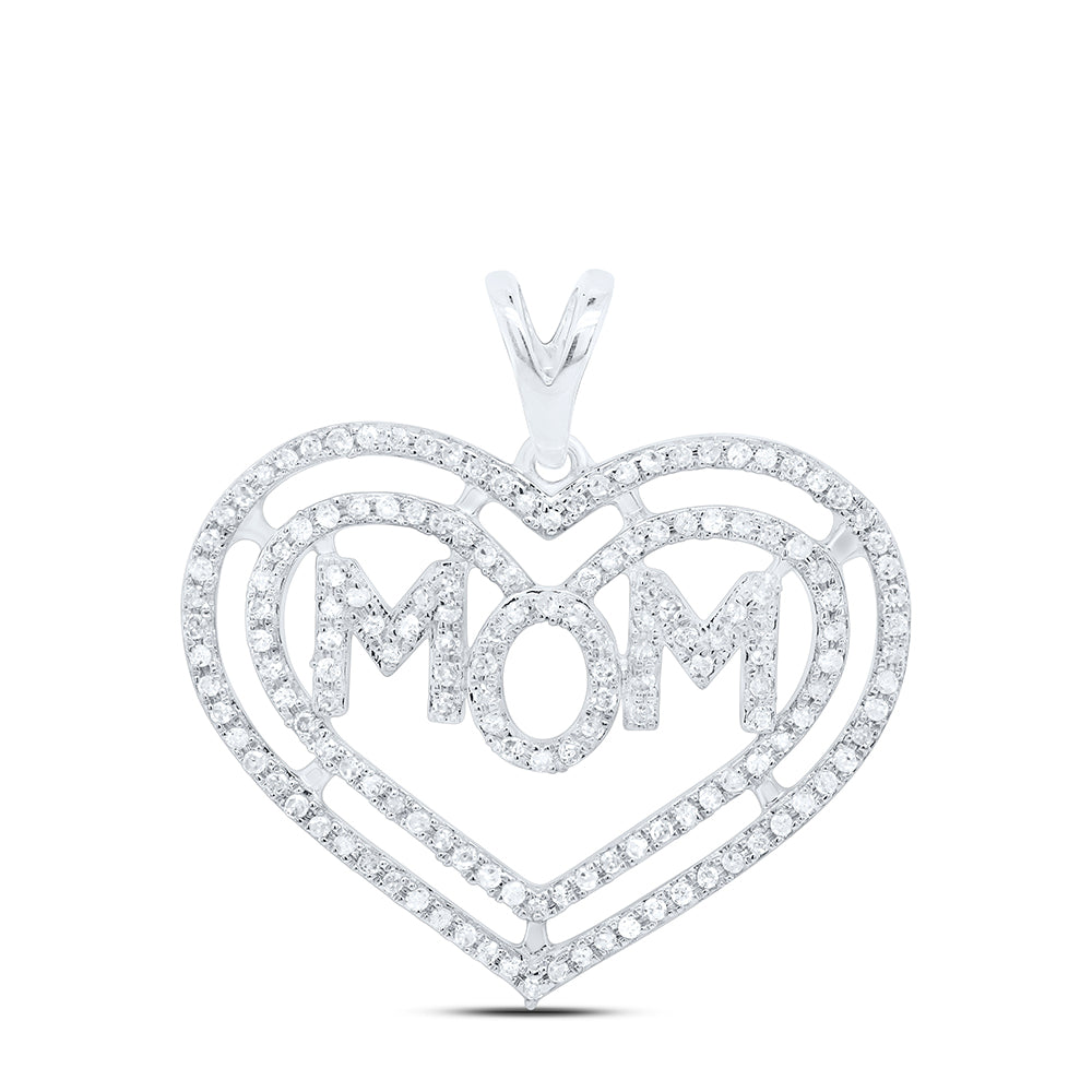 10Kt Gold 3/8Ctw-Dia P3 Gift ? Heart Mom" Pendant"