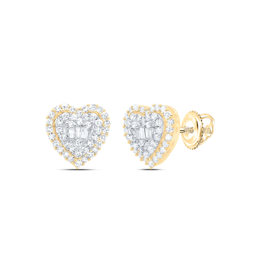 10Kt Gold 1/4Ctw-Dia Nk Fashion Heart Stud Earring