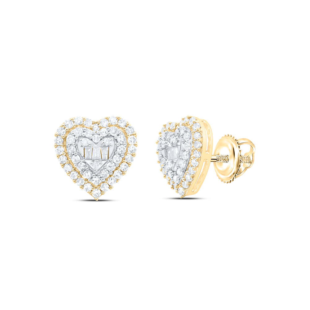 10Kt Gold 3/8Ctw-Dia Nk Fashion Heart Stud Earring