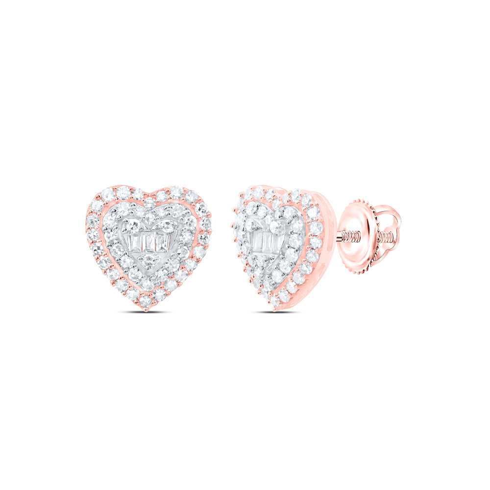 10Kt Gold 1/2Ctw-Dia Nk Fashion Heart Stud Earring