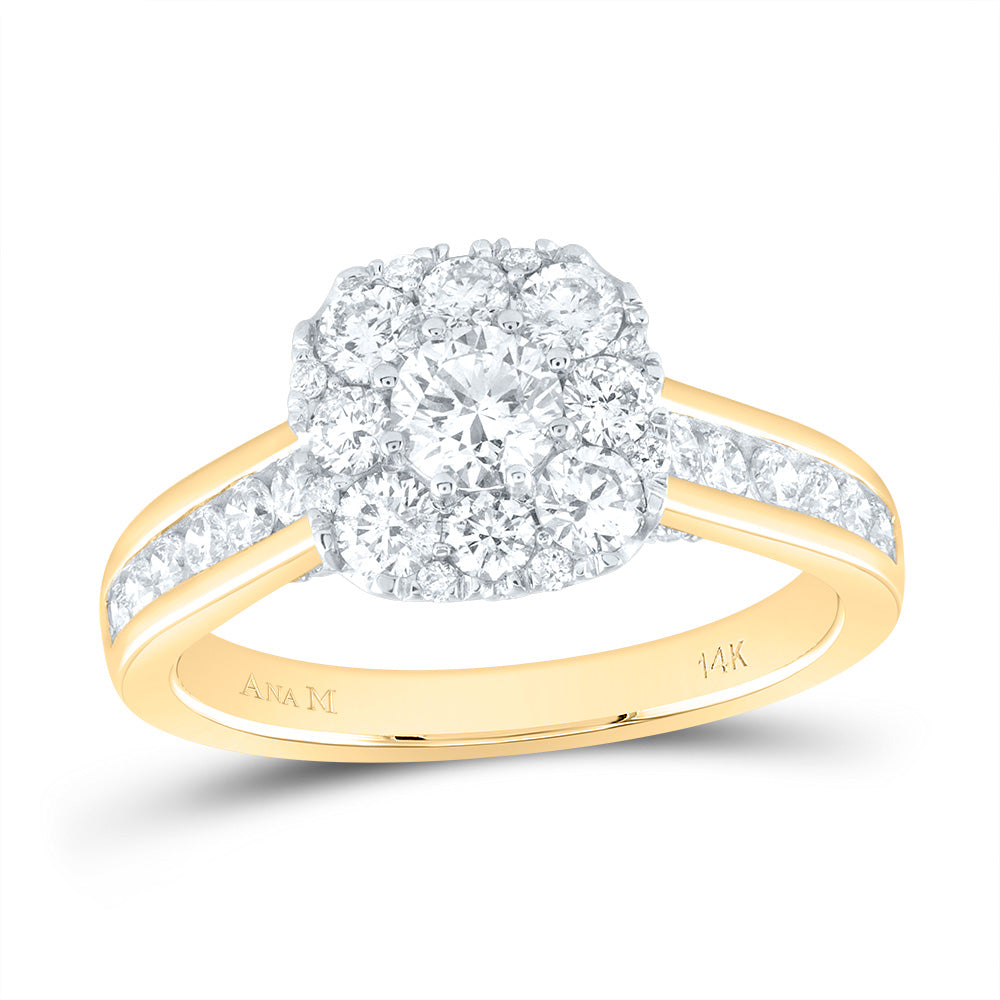 1 1/2Ctw-Nat Dia Ana M 1/3Ct-Crd Cushion Engagement Ring (4.27 grams)