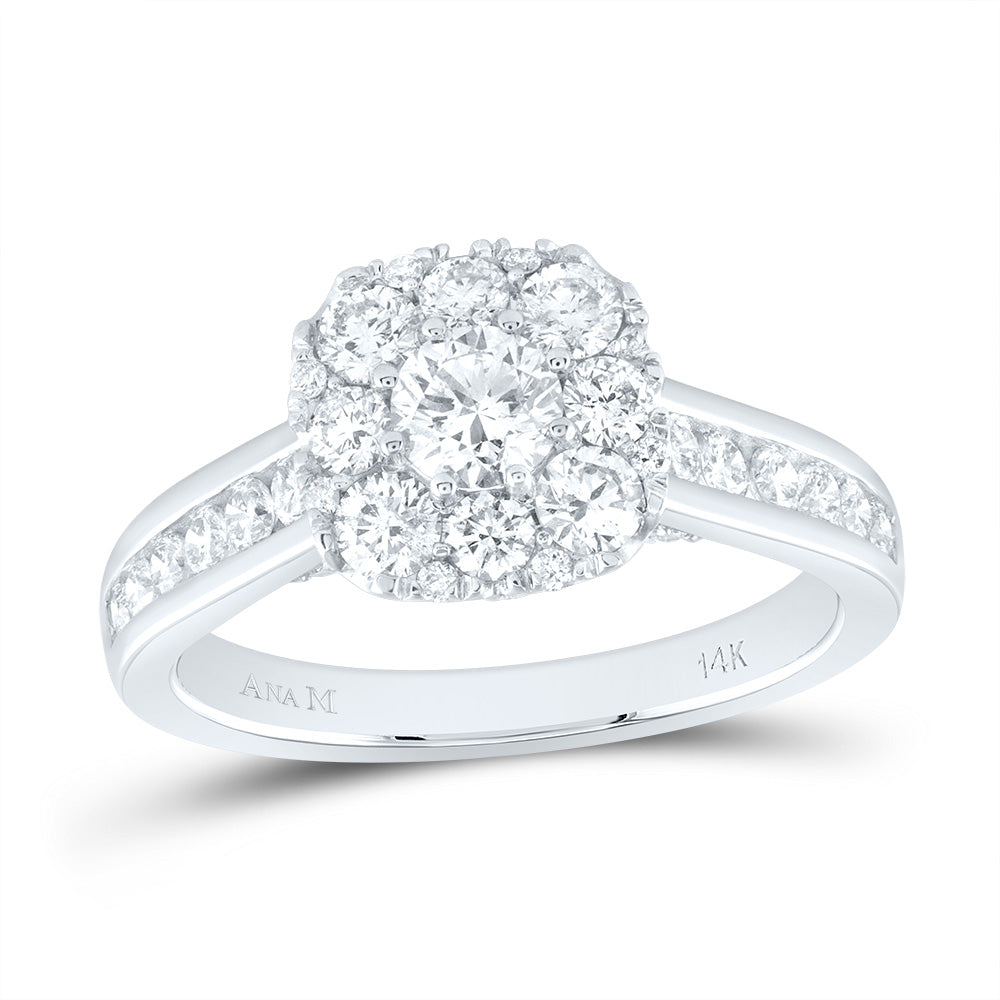 1 1/2Ctw-Nat Dia Ana M 1/3Ct-Crd Cushion Engagement Ring (4.25 grams)