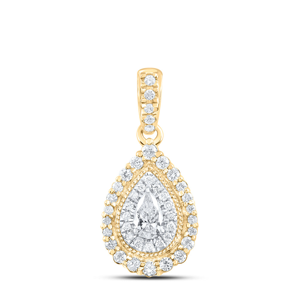 10Kt Gold 3/8Ctw-Dia Cn Fashion Pear Pendant