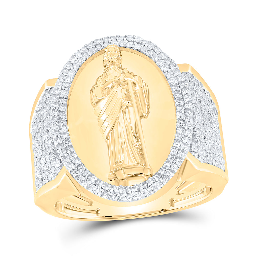 1 1/5Ctw-Nat Dia Nk Fashion Jude Mens Ring (10.08 grams)