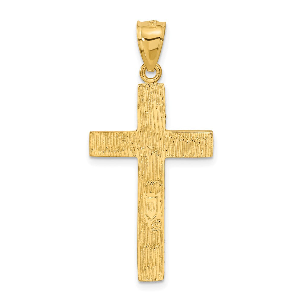 14k Yellow Gold 19.5 mm Diamond-cut Cross Pendant (2.15 grams)