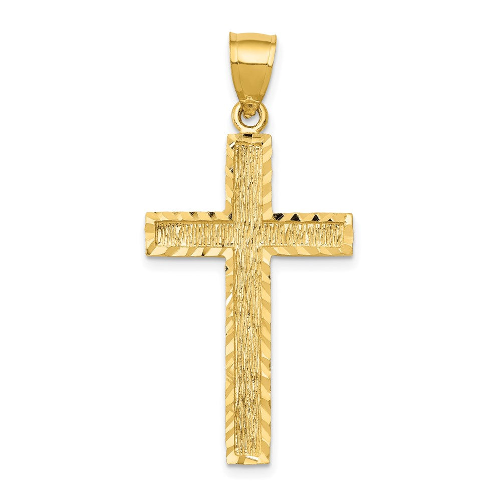 14k Yellow Gold 19.5 mm Diamond-cut Cross Pendant (2.15 grams)