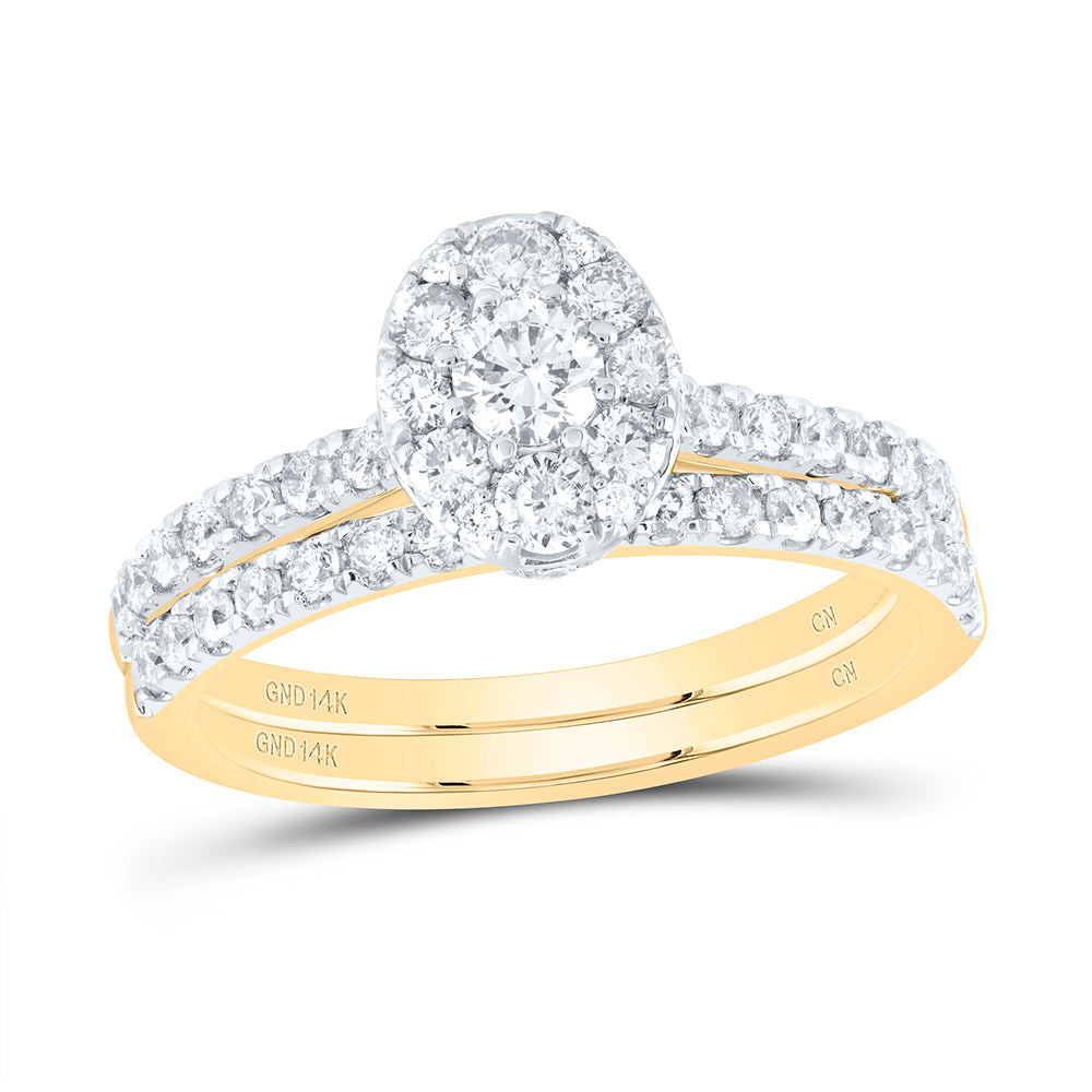 1Ctw-Nat Dia Cn Round Single Halo Bridal Set (4.02 grams)