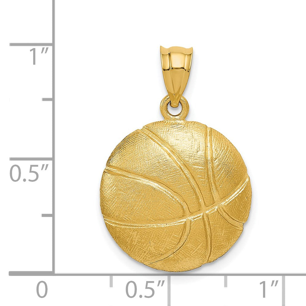 14k Yellow Gold 17 mm Basketball Charm (3.25 grams)