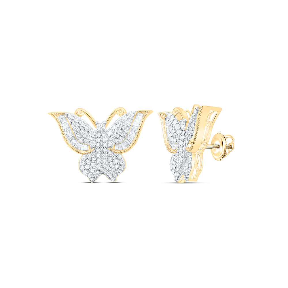 10Kt Gold 1Ctw-Dia Nk Fashion Butterfly Earring