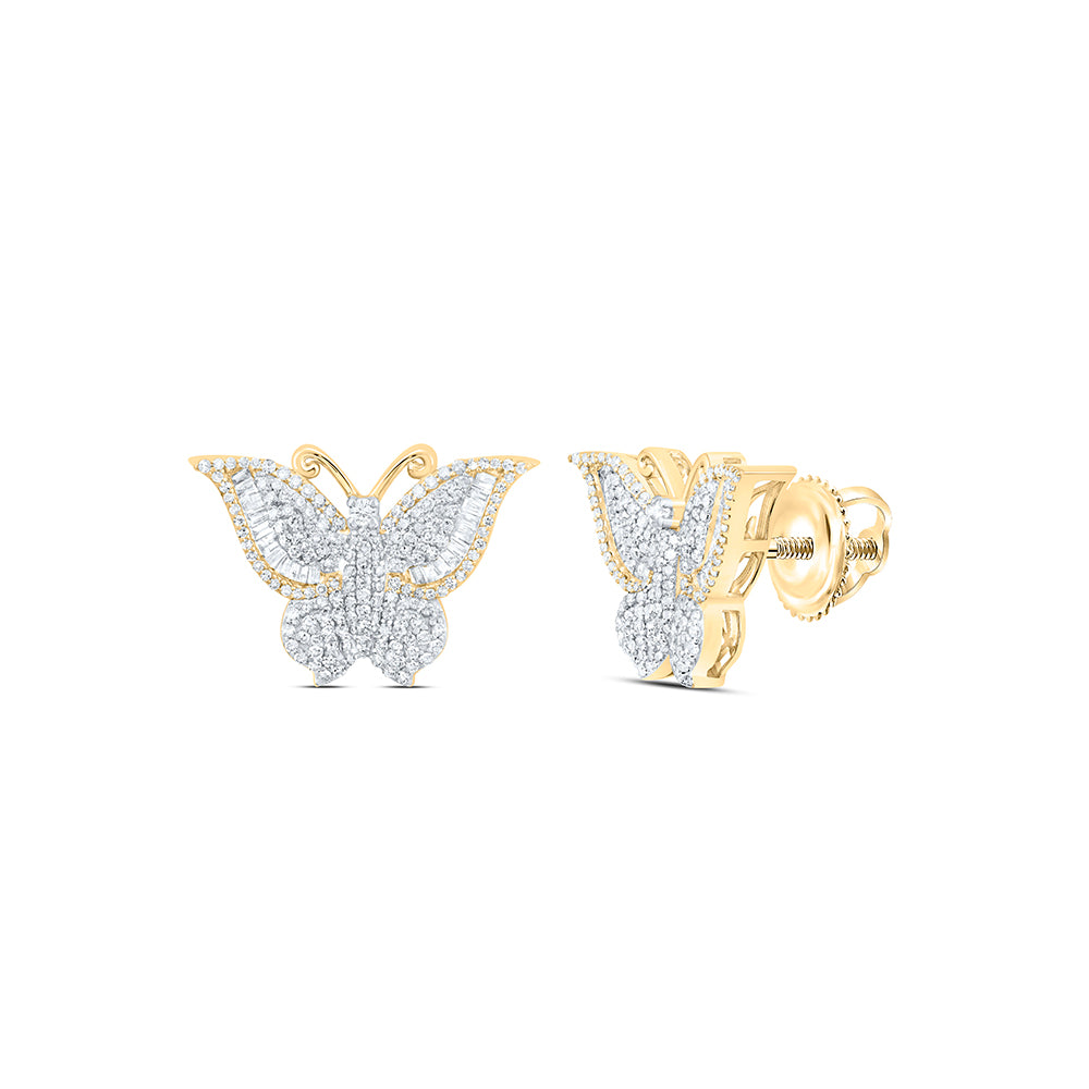 10Kt Gold 1 1/2Ctw-Dia Nk Fashion Butterfly Earring