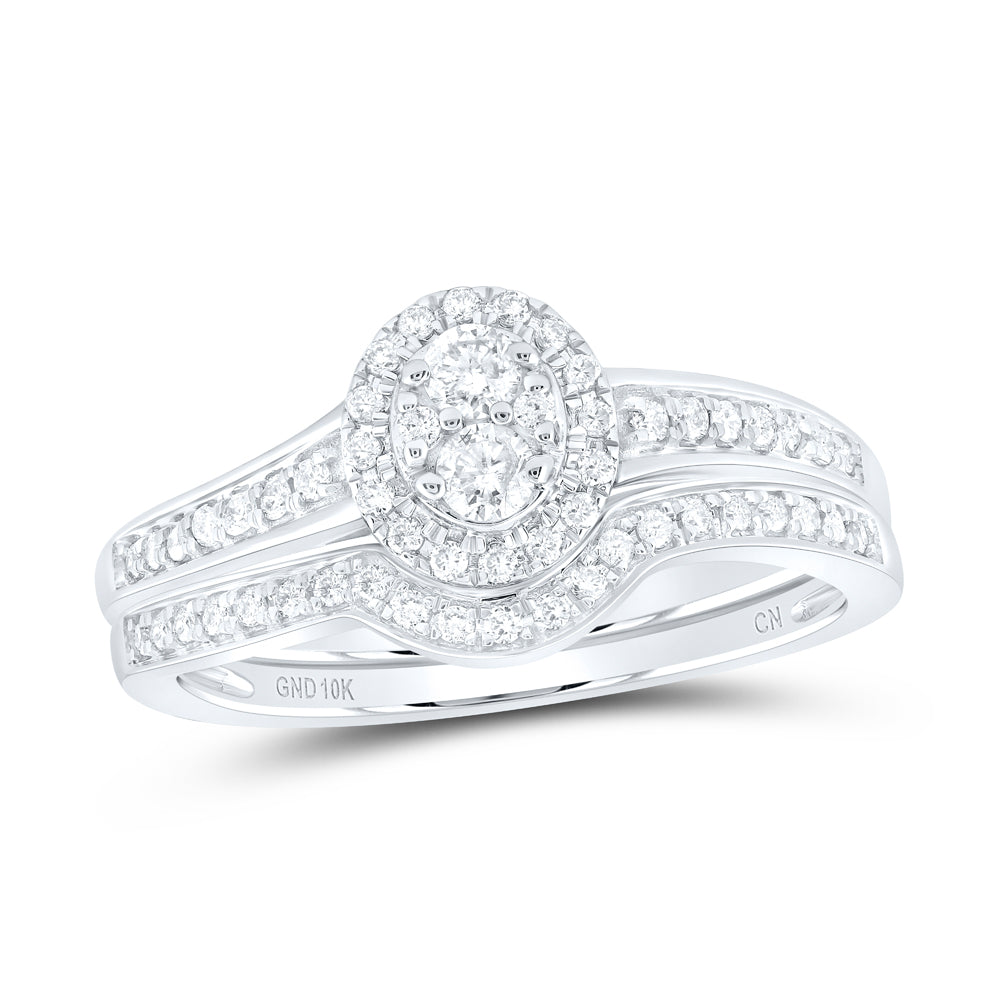 1/3Ctw-Nat Dia Cn Oval Single Halo Bridal Set (3.74 grams)