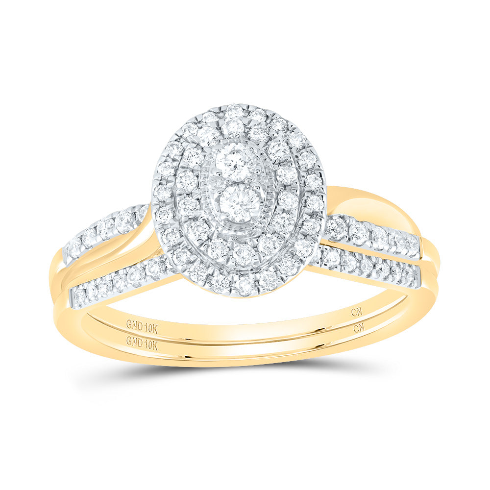 3/8Ctw-Nat Dia Cn Oval Double Halo Bridal Set (3.33 grams)