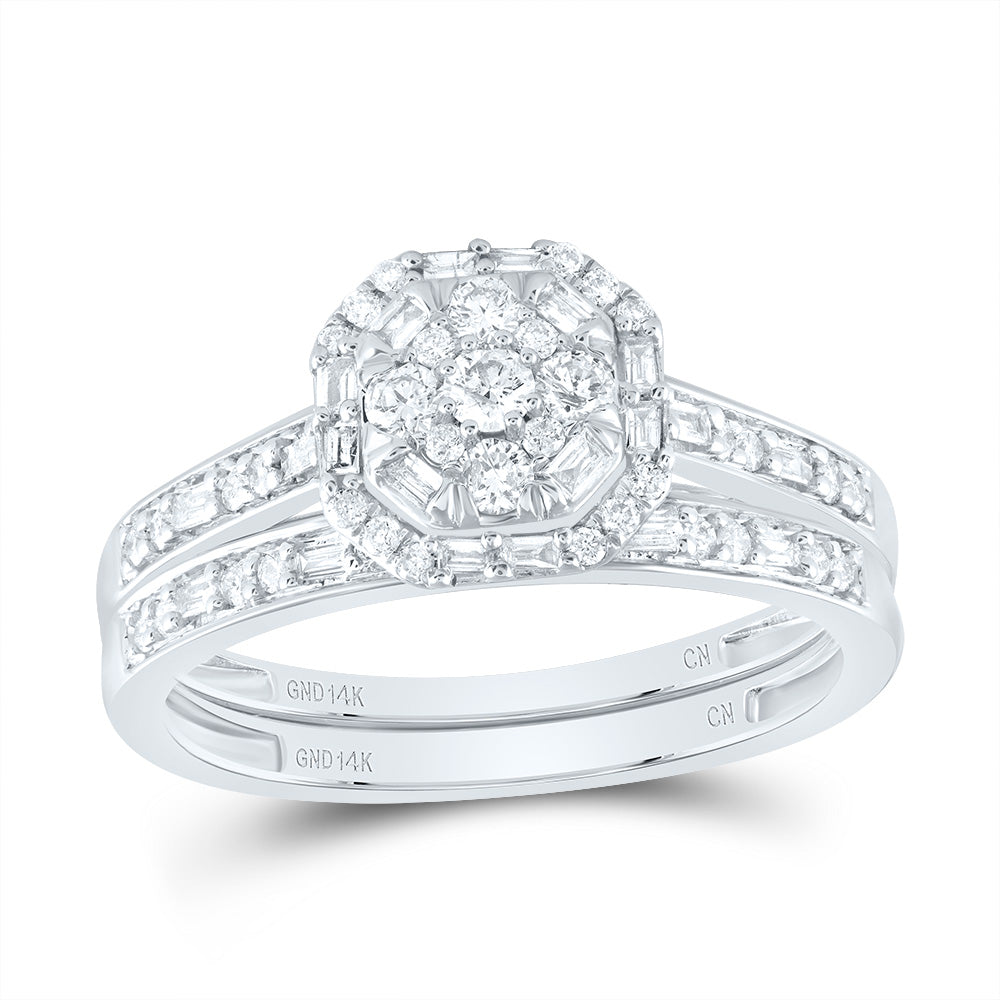 1/2Ctw-Nat Dia Cn Fashion Cushion Bridal Set (3.88 grams)