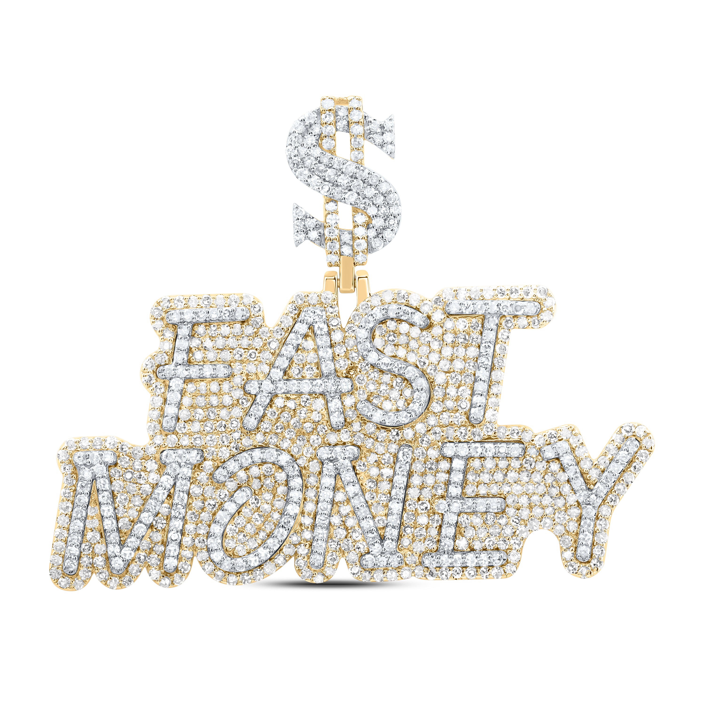 10Kt Gold 2 7/8Ctw-Dia Nk Fast Money" Mens Charm"