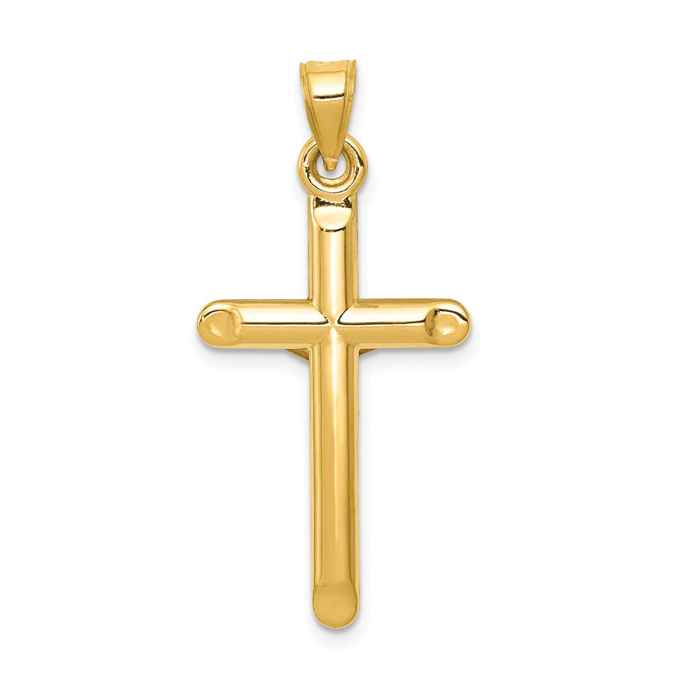 14k Two-tone 17 mm Hollow Jesus Crucifix Pendant (0.99 grams)