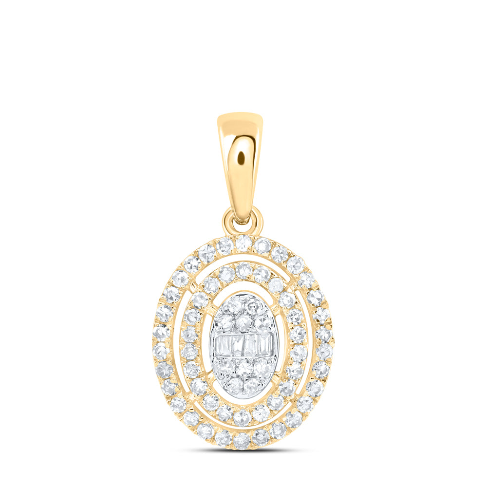 10Kt Gold 1/3Ctw-Dia Nk Fashion Oval Pendant