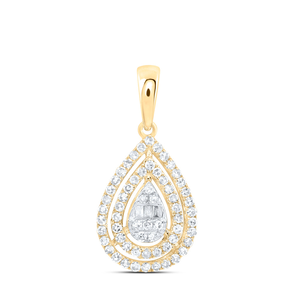 10Kt Gold 1/3Ctw-Dia Nk Fashion Pear Pendant