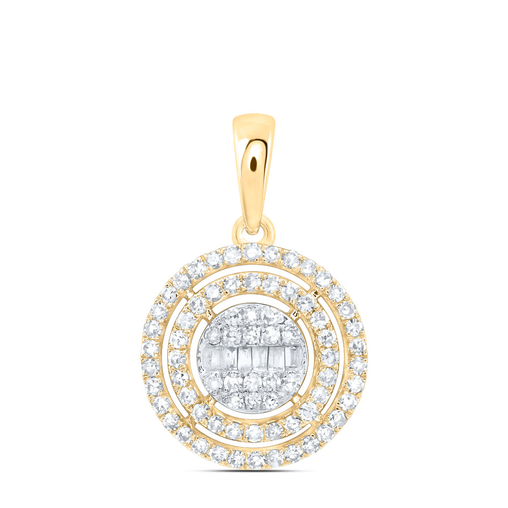 10Kt Gold 3/8Ctw-Dia Nk Fashion Round Pendant