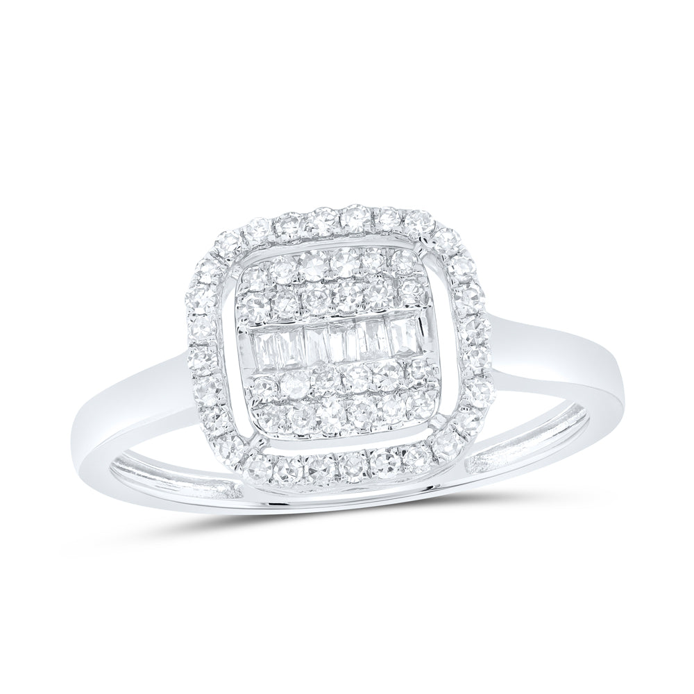 1/3Ctw-Nat Dia Nk Fashion Cushion Ring (1.78 grams)