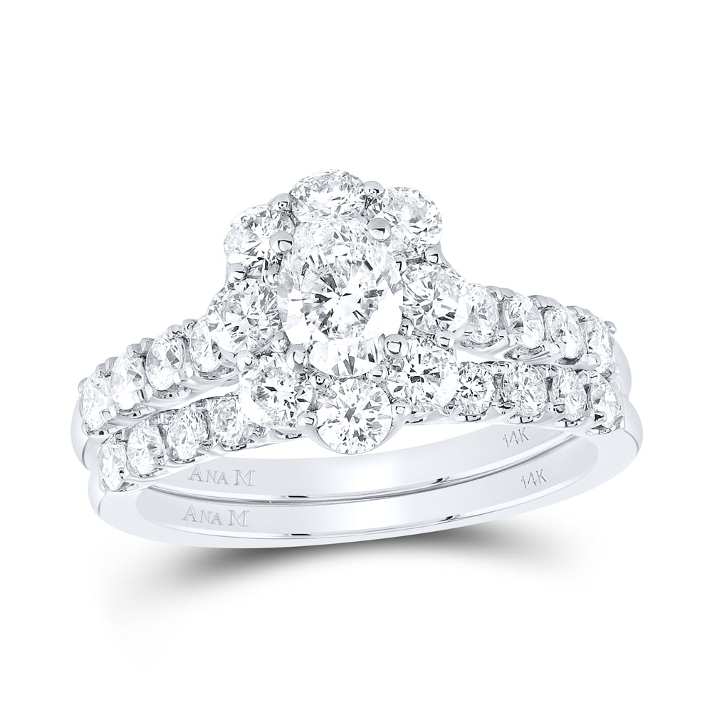 2Ctw-Nat Dia Ana M 1/2Ct-Cov Bridal Set (4.96 grams)