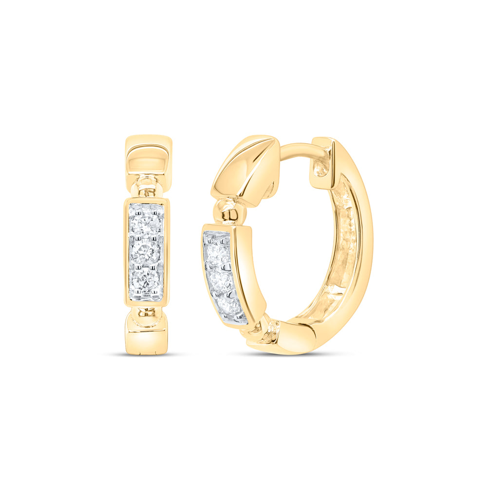 10Kt Gold 1/10Ctw-Dia Cn Fashion Hoop Earring