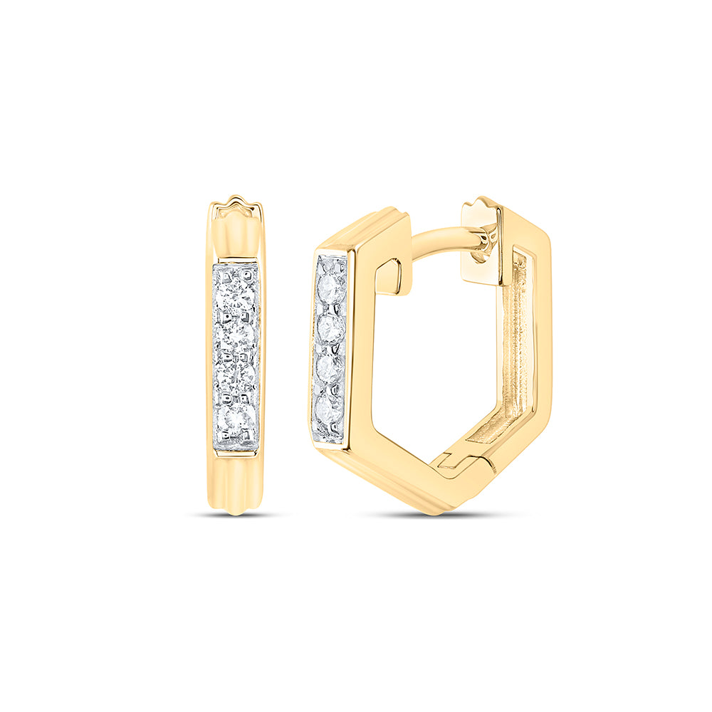 10Kt Gold 1/8Ctw-Dia Cn Fashion Hoop Earring