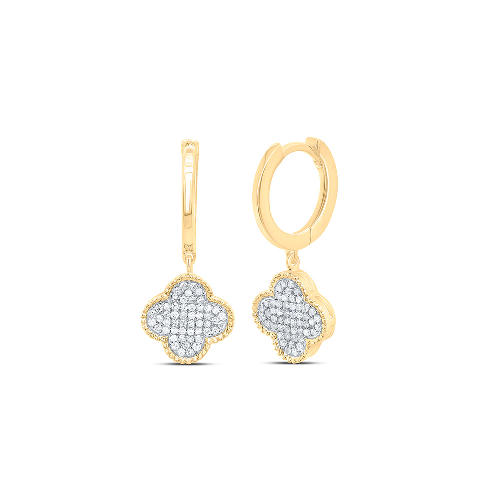 1/5Ctw-Nat Dia Nk Clover Dangling Earring