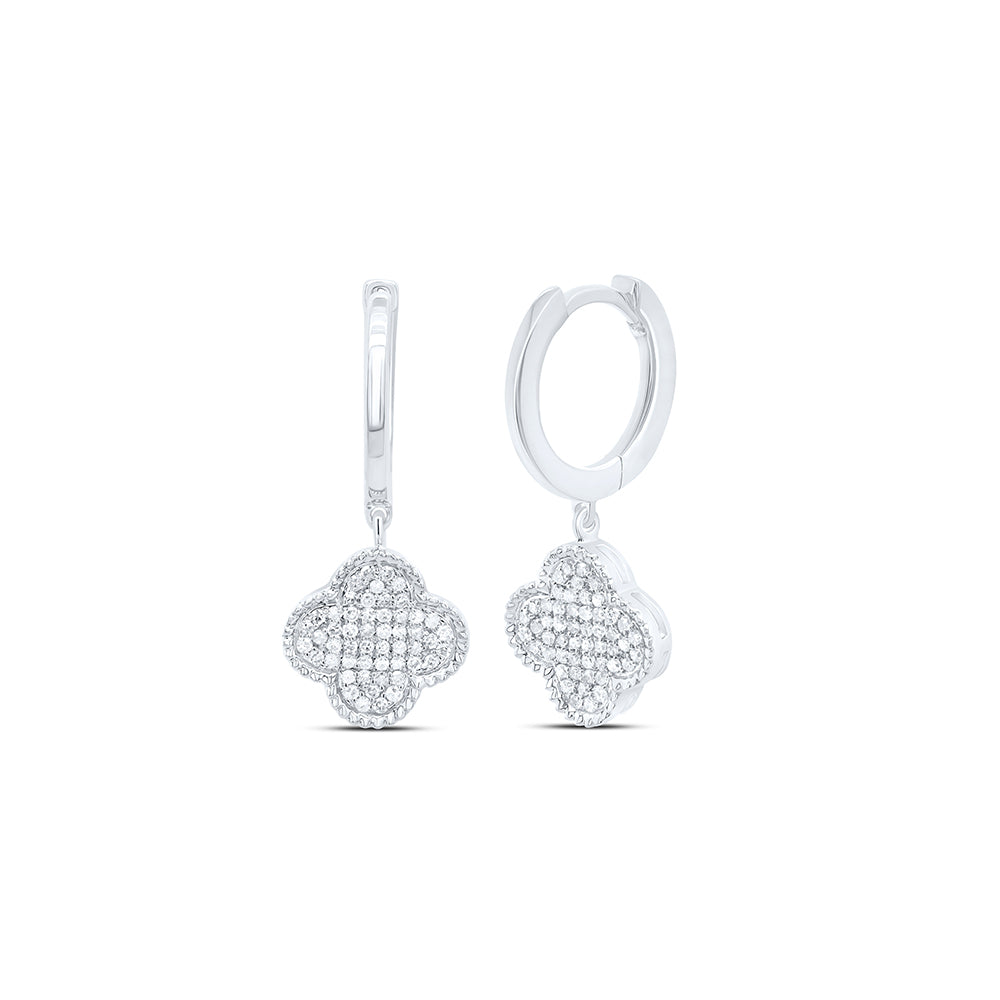 10Kt Gold 1/5Ctw-Dia Nk Clover Dangling Earring