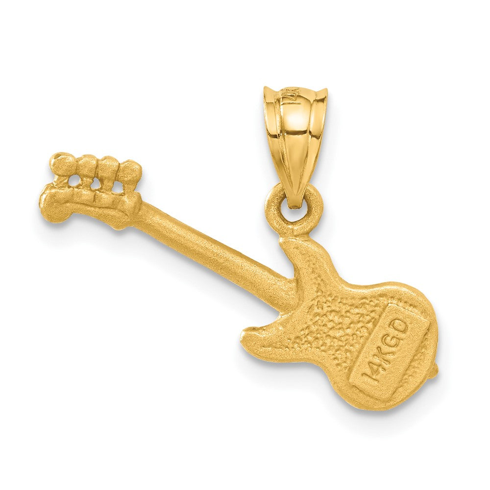14k Yellow Gold 25 mm 3D Guitar Charm (1.82 grams)