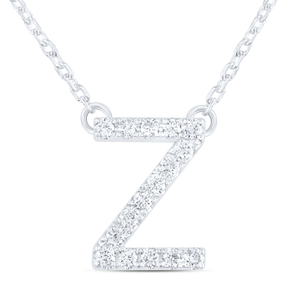 14Kt Gold 1/5Ctw-Diamond Ana M Initial Z" Fashion Necklace (16 Inch)"