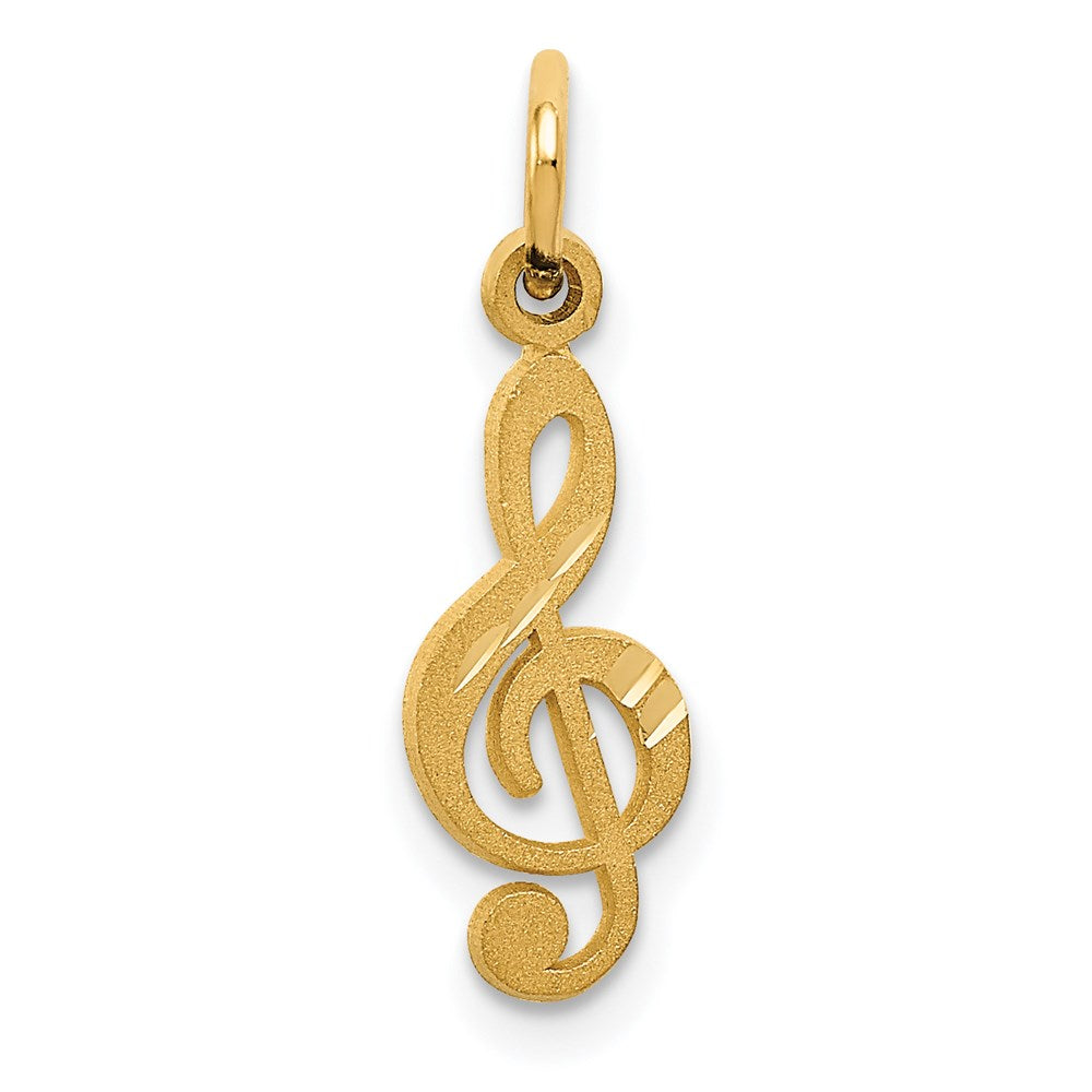 14k Yellow Gold 6 mm Treble Clef Charm (0.45 grams)