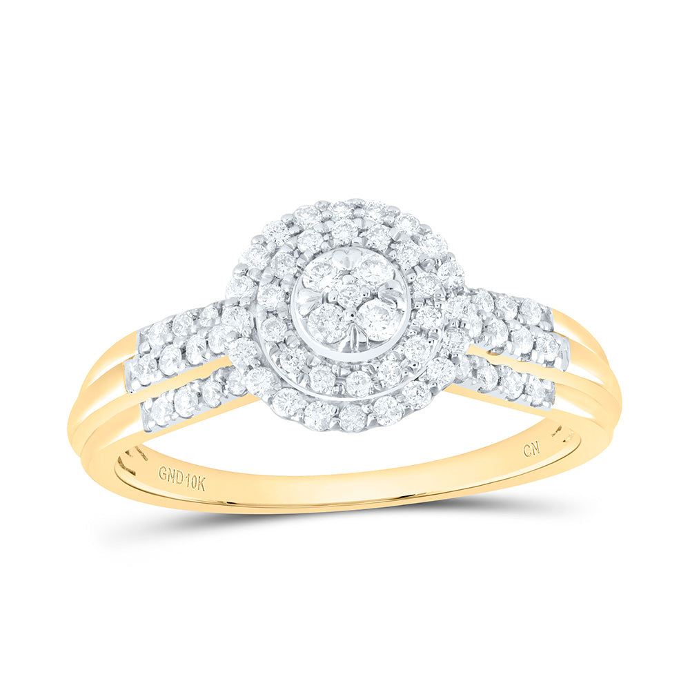 1/3Ctw-Nat Dia Cn Round Double Halo Bridal Ring (2.83 grams)