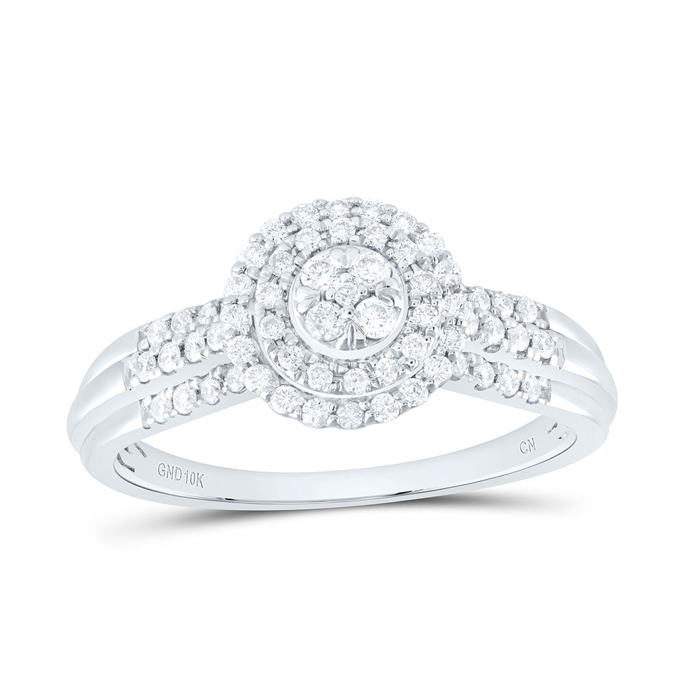 1/3Ctw-Nat Dia Cn Round Double Halo Bridal Ring (2.85 grams)