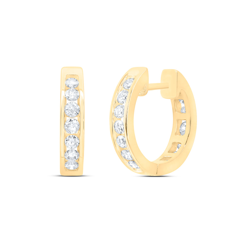 14Kt Gold 7/8Ctw-Dia Nke Fashion High Hoops Earring