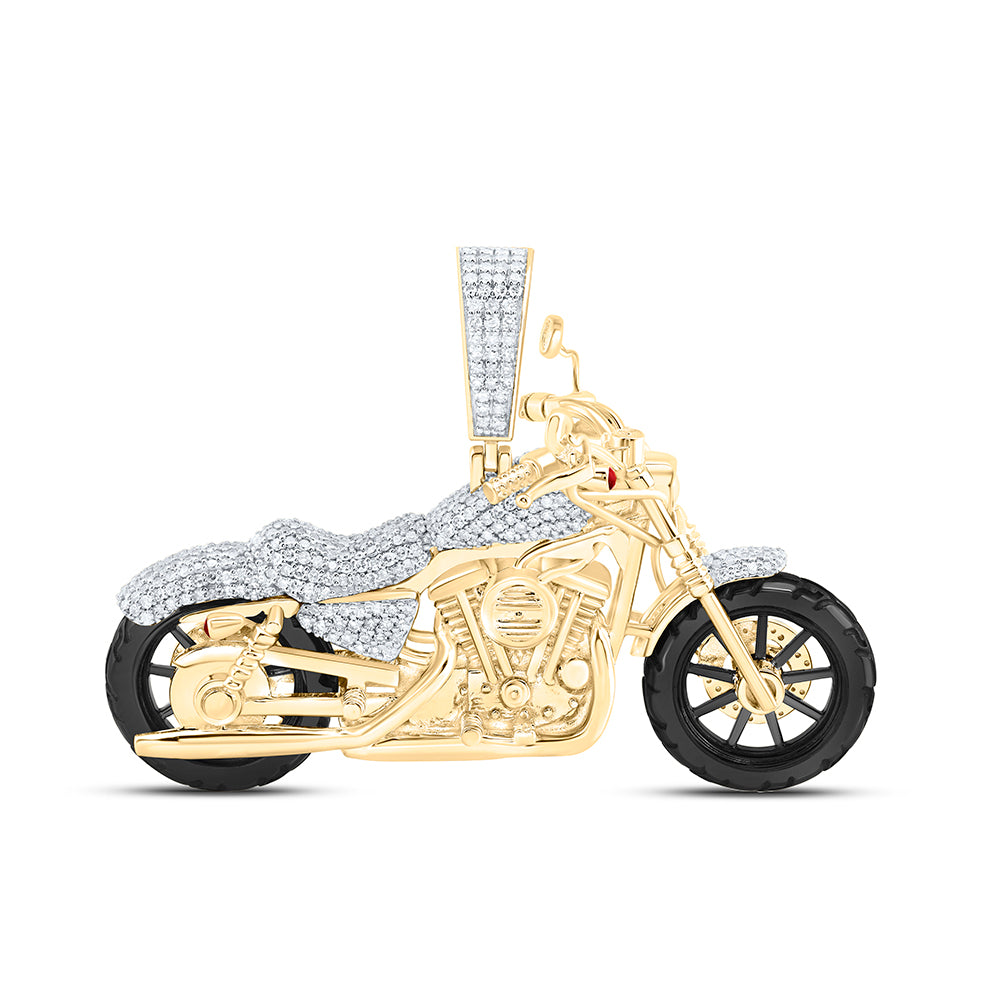 10Kt Gold 2Ctw-Dia Nk Bike Mens Charm