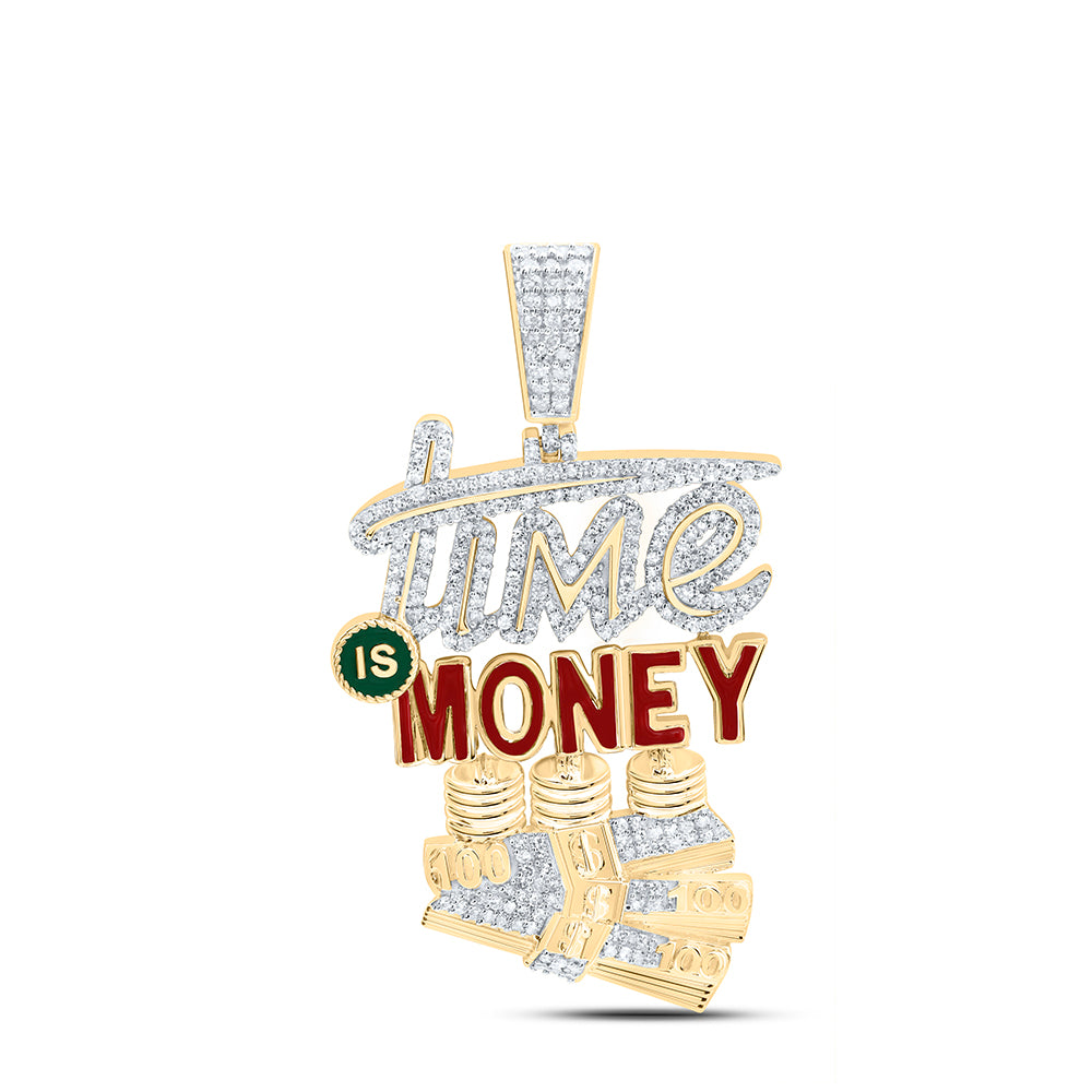 10Kt Gold 7/8Ctw-Dia Nk Time Money Mens Charm