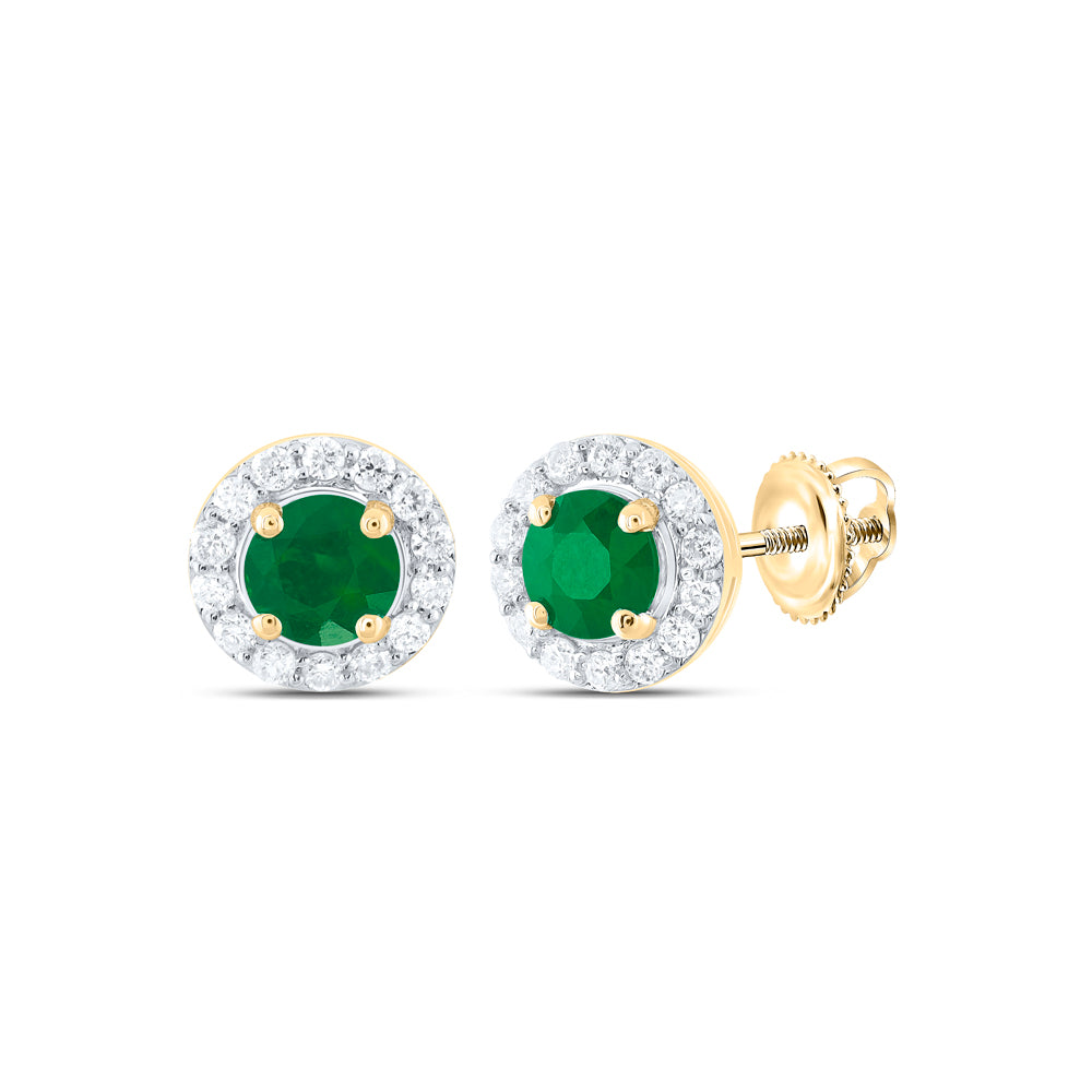1/6Ctw-Nat Dia Cn 4Mm Rd-Em Nat Gem Stud Earring