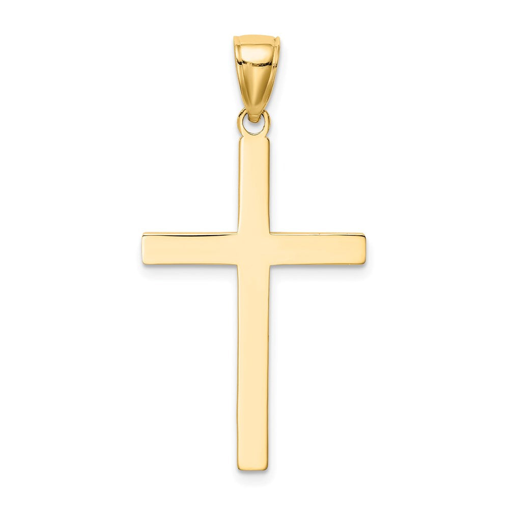 14k Yellow Gold 19.5 mm Solid Reversible Latin Cross Pendant (1.98 grams)